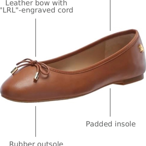 Ralph Lauren Jayna Brown Leather Flats - Picture 5 of 7